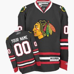 Enfant Maillot Hockey Chicago Blackhawks Personnalisable Reebok Third Noir