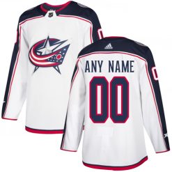 Enfant Maillot Hockey Columbus Blue Jackets Personnalisable Adidas Extérieur Blanc