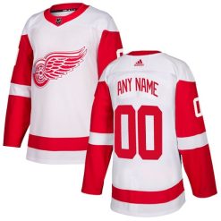 Enfant Maillot Hockey Detroit Red Wings Personnalisable Adidas Extérieur Blanc