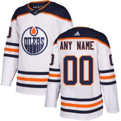 Enfant Maillot Hockey Edmonton Oilers Personnalisable Adidas Extérieur Blanc