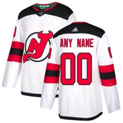 Enfant Maillot Hockey New Jersey Devils Personnalisable Adidas Extérieur Blanc