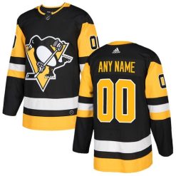 Enfant Maillot Hockey Pittsburgh Penguins Personnalisable Adidas Domicile Noir