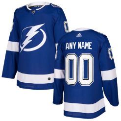Enfant Maillot Hockey Tampa Bay Lightning Personnalisable Adidas Domicile Bleu royal