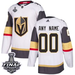 Enfant Maillot Hockey Vegas Golden Knights Personnalisable Adidas Extérieur Blanc 2018 Stanley Cup Final
