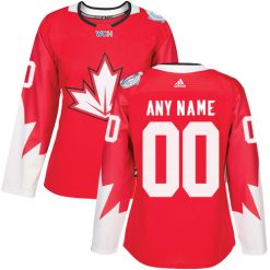 Femme Adidas Team Canada Personnalisable Premier Rouge Extérieur 2016 World Cup