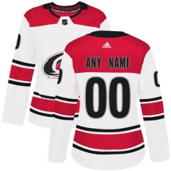 Femme Maillot Hockey Carolina Hurricanes Personnalisable Adidas Extérieur Blanc