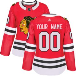 Femme Maillot Hockey Chicago Blackhawks Personnalisable Adidas Domicile Rouge