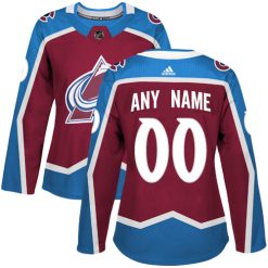 Femme Maillot Hockey Colorado Avalanche Personnalisable Adidas Domicile Burgundy Rouge