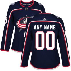 Femme Maillot Hockey Columbus Blue Jackets Personnalisable Adidas Domicile Bleu marin