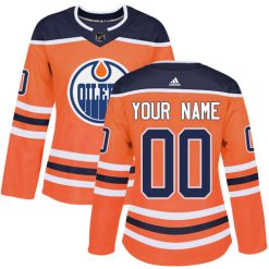 Femme Maillot Hockey Edmonton Oilers Personnalisable Adidas Domicile Orange