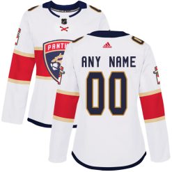 Femme Maillot Hockey Florida Panthers Personnalisable Adidas Extérieur Blanc
