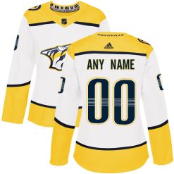 Femme Maillot Hockey Nashville Predators Personnalisable Adidas Extérieur Blanc