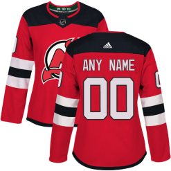 Femme Maillot Hockey New Jersey Devils Personnalisable Adidas Domicile Rouge