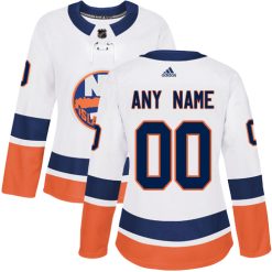 Femme Maillot Hockey New York Islanders Personnalisable Adidas Extérieur Blanc