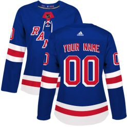 Femme Maillot Hockey New York Rangers Personnalisable Adidas Domicile Bleu royal