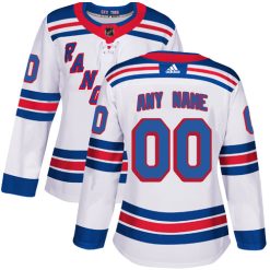Femme Maillot Hockey New York Rangers Personnalisable Adidas Extérieur Blanc