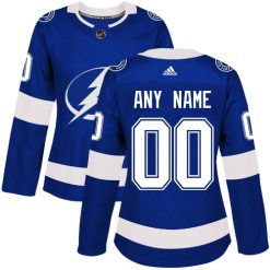 Femme Maillot Hockey Tampa Bay Lightning Personnalisable Adidas Domicile Bleu royal