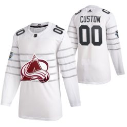 Homme 2020 Maillot Hockey All Star Colorado Avalanche 00 Personnalisé Blanc