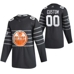 Homme Edmonton Oilers 00 Personnalisé gris 2020 Maillot Hockey All Star