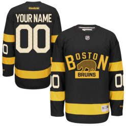 Homme Maillot Hockey Boston Bruins Personnalisable Reebok Winter Classic Noir