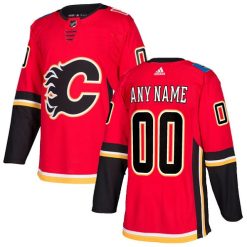 Homme Maillot Hockey Calgary Flames Personnalisable Adidas Domicile Rouge