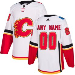 Homme Maillot Hockey Calgary Flames Personnalisable Adidas Extérieur Blanc