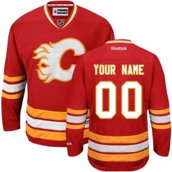 Homme Maillot Hockey Calgary Flames Personnalisable Reebok Third Rouge