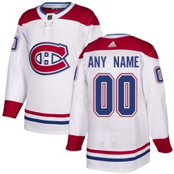 Homme Maillot Hockey Montreal Canadiens Personnalisable Adidas Extérieur Blanc