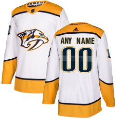 Homme Maillot Hockey Nashville Predators Personnalisable Adidas Extérieur Blanc