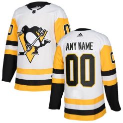 Homme Maillot Hockey Pittsburgh Penguins Personnalisable Adidas Extérieur Blanc