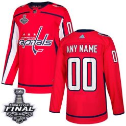 Homme Maillot Hockey Washington Capitals Personnalisable Adidas Domicile Rouge 2018 Stanley Cup Final