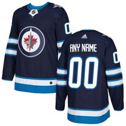 Homme Maillot Hockey Winnipeg Jets Personnalisable Adidas Domicile Bleu marin