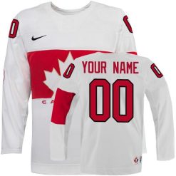 Homme Olympic Hockey Premier BlancPersonnalisable  Team Canada Domicile 2014