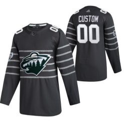 Homme Personnalisé Minnesota Wild gris 2020 Maillot Hockey All Star