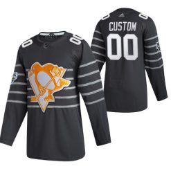 Homme Personnalisé Pittsburgh Penguins gris Maillot Hockey All Star