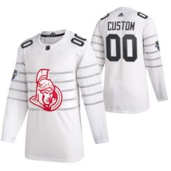 Homme Ottawa Senators 00 Personnalisé Blanc 2020 Maillot Hockey All Star