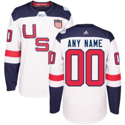 Homme Team USA Personnalisable Premier Blanc Domicile 2016 World Cup Hockey