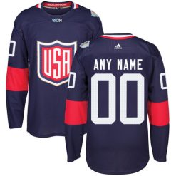 Homme Team USA Personnalisable Premier Bleu marin Extérieur 2016 World Cup Hockey