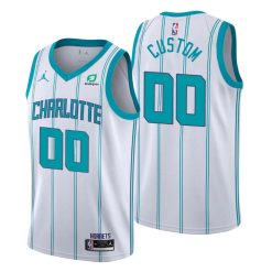 Maillot Basket Charlotte Hornets Personnalisé 2020 21 Jordan Brand Icon Edition Swingman Blanc - Enfant