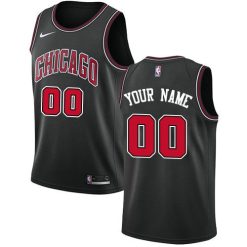 Maillot Basket Chicago Bulls Personnalisé Noir 2020 Statement Edition - Homme
