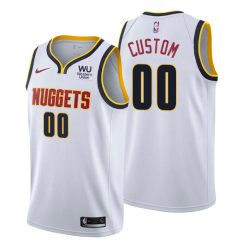 Maillot Basket Denver Nuggets Personnalisé Blanc 2020 Association Editon - Enfant
