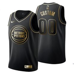 Maillot Basket Detroit Pistons Personnalisé Golden Edition Noir - Homme