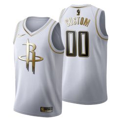 Maillot Basket Houston Rockets Personnalisé Golden Edition Blanc Fashion - Enfant