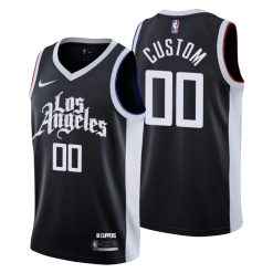 Maillot Basket Los Angeles Clippers City Edition Personnalisé Noir 2020 21 - Enfant