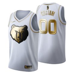 Maillot Basket Memphis Grizzlies Personnalisé Golden Edition Blanc Fashion - Enfant