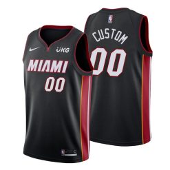 Maillot Basket Miami Heat Personnalisé Icon Edition Swingman Noir  - Enfant