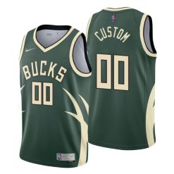 Maillot Basket Milwaukee Bucks Personnalisé 2020 21 Earned Edition Swingman - Enfant