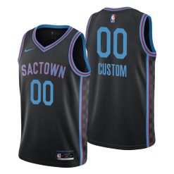 Maillot Basket Sacramento Kings Personnalisé City Edition Noir 2020 21 - Homme