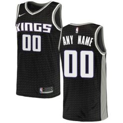 Maillot Basket Sacramento Kings Personnalisé Noir 2020 City Edition Sewn - Homme