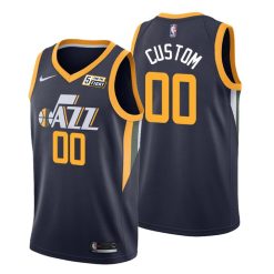 Maillot Basket Utah Jazz Personnalisé Noir 2020 21 Icon Edition - Homme